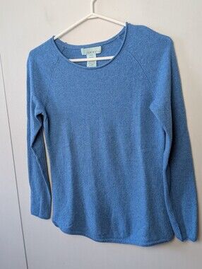 Celeste WOOL And CASHMERE Mix Women Crewneck Blue Color Size Medium Long Sleeve